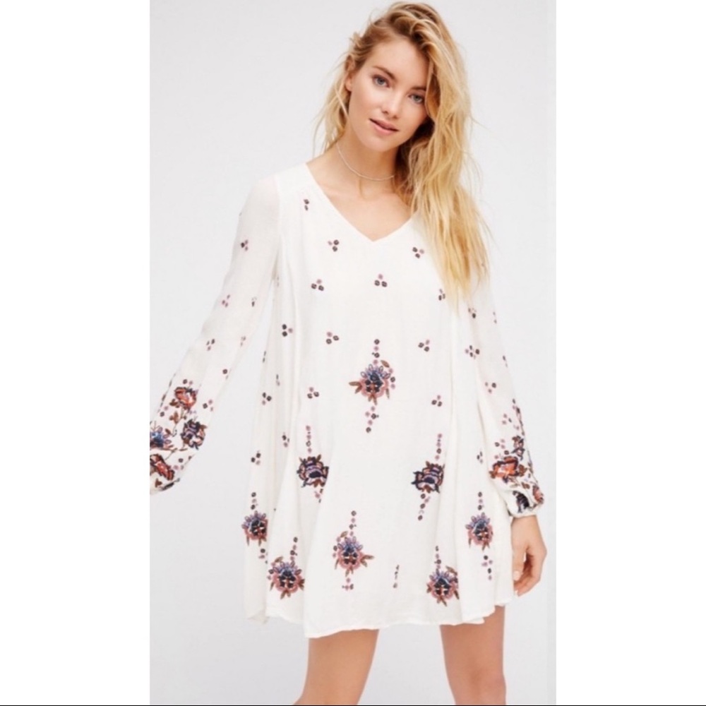Free People Oxford Embroidered Boho Dress